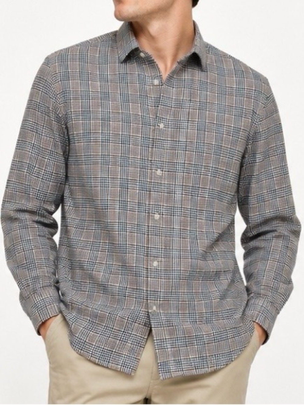 Hart Schaffner Marx Glen Plaid Button Down Shirt Men’s Medium 100% Cotton